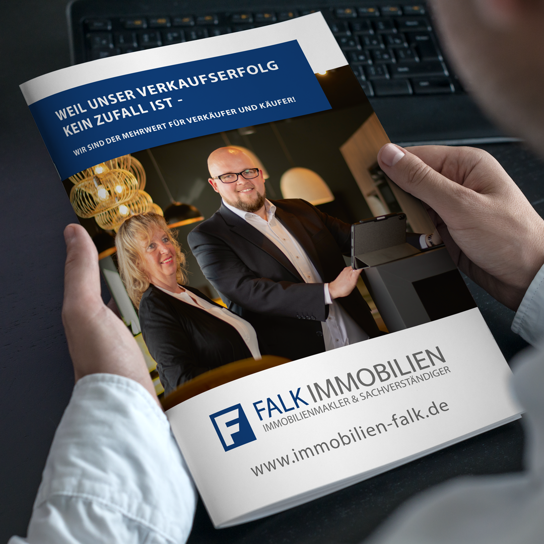 Imagebroschüre für Immobilienmakler - Referenz Falk Immobilien - hbtimmo.de