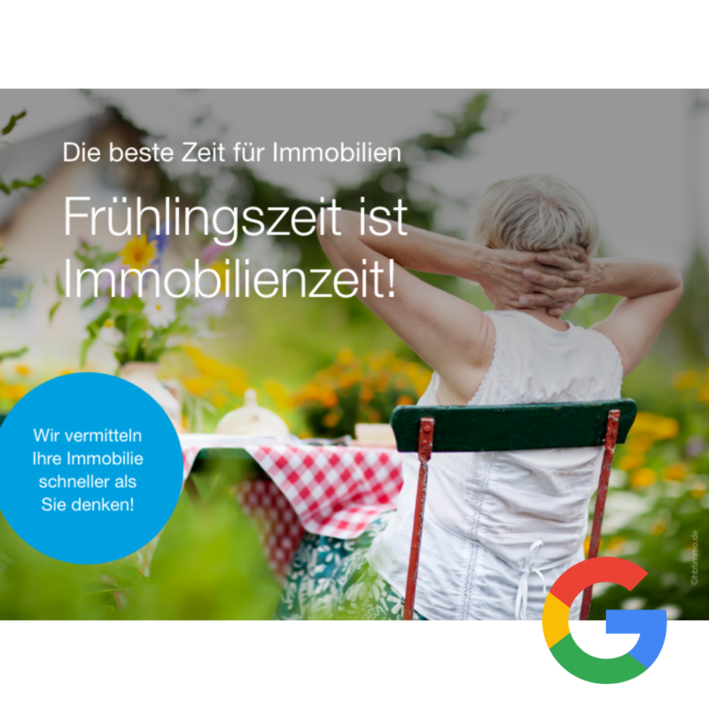 Digitale Akquisemotive - Google für Immobilienmakler, Motiv: Frühling - hbtimmo.de