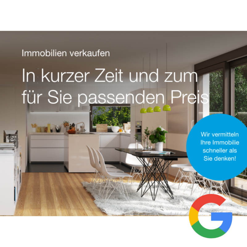 Digitale Akquisemotive - Google für Immobilienmakler, Motiv: Kurze Zeit - hbtimmo.de