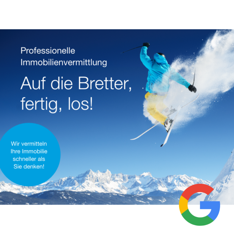Digitale Akquisemotive - Google für Immobilienmakler, Motiv: Skispringer - hbtimmo.de