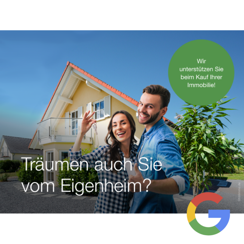 Digitale Akquisemotive - Google für Immobilienmakler, Motiv: Traum vom Eigenheim - hbtimmo.de
