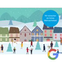 Digitale Akquisemotive - Google für Immobilienmakler, Motiv: Weihnachten Illustration Türkis - hbtimmo.de