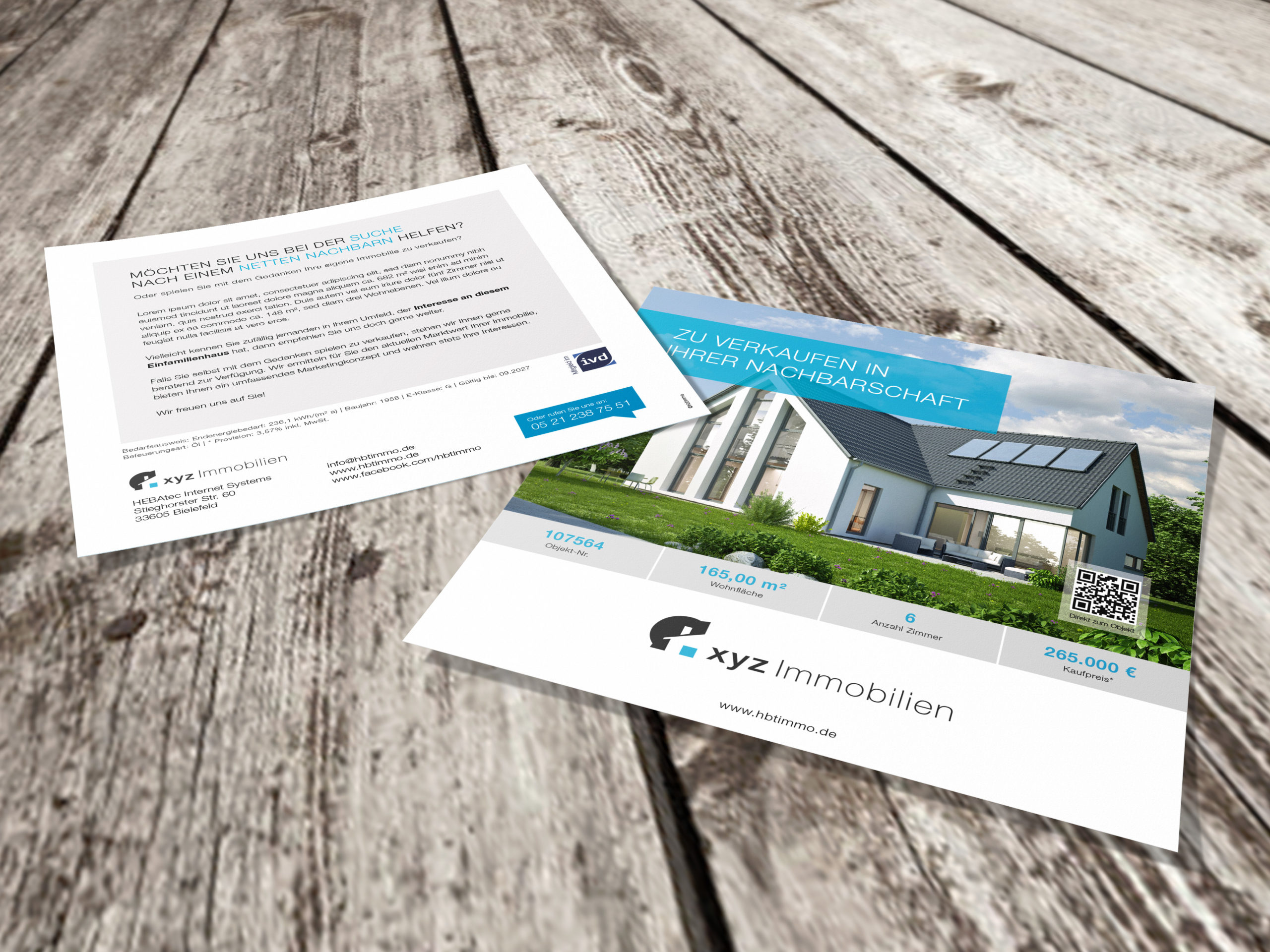 Immobilien-Flyer - Neuer Nachbar gesucht - Onlineshop für Immobilienmakler