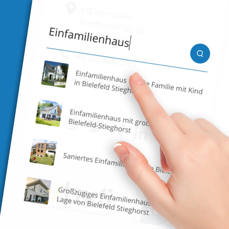 Immobilienwebsite für Immobilienmakler - Livesuche - hbtimmo.de