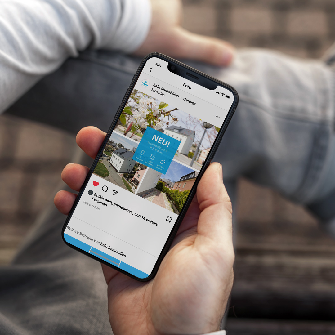 50+ Vorlagen für Instagram, Facebook und LinkedIn Posts für Immobilienmakler - Referenz Hein Immobilien - hbtimmo.de